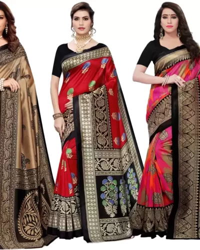 Floral Print, Paisley, Printed Kanjivaram Cotton Silk Saree