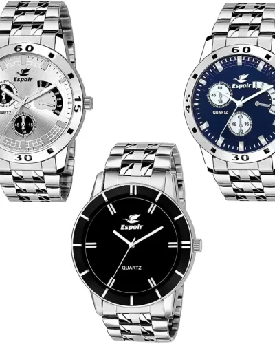 ES109 Chronograph Pattern Combo of 3 watches Analog Watch - For Men