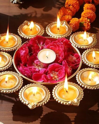 Flipkart SmartBuy Urlis for Home Decor|Diwali Decoration Urlis| Diya Shape Metal Decorative Urli Iron Table Diya (Height: 1.58 inch)