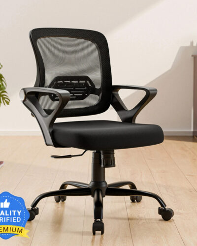 GREEN SOUL Pebble Mid Back Ergonomic|Home, Office, WFH|Moulded Foam|Extra Comfort Mesh Office Adjustable Arm Chair (Black, DIY(Do-It-Yourself))