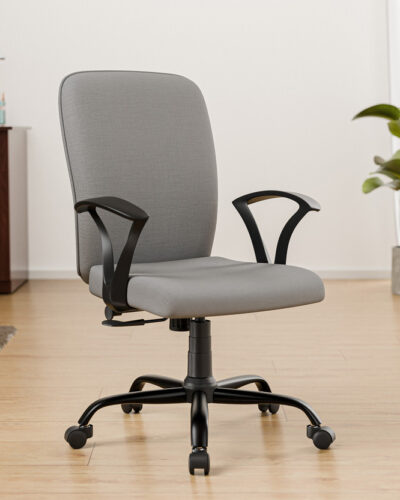 GREEN SOUL Seoul-X Mid Back Ergonomic|Home, Office, WFH|Moulded Foam|Extra Comfort Fabric Office Adjustable Arm Chair (Grey, DIY(Do-It-Yourself))