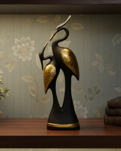 BECKON VENTURE Pair of Duck Kissing Showpiece for home decor| Duck showpiece for gifts And home|Home décor showpieces|decoration items for house|handicraft home decor|showpiece figurine |table decoration items|Decorative items for room in Racks & Shelves|handicraft items in Showpieces& Figurines|statues|statue gift|Statue for home|Showpieces &Figurines|showpiece gift sets|showpiece for living room| showpieces for bedroom|showpiece in home| Decorative Showpiece - 37 cm (Polyresin, Black)