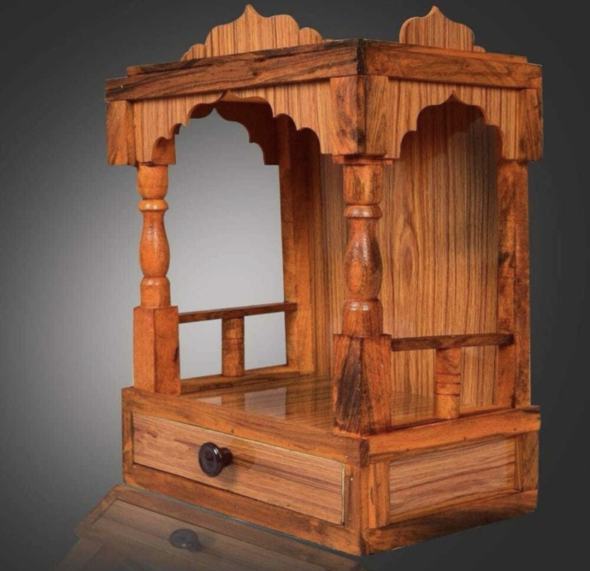 Infinitys wooden Plywood Mandir for Pooja Home Decoration Engineered Wood Home Temple (Height: 12, DIY(Do-It-Yourself))