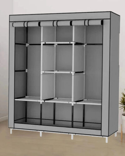 Attache Carbon Steel Collapsible Wardrobe (Finish Color - GREY, DIY(Do-It-Yourself))