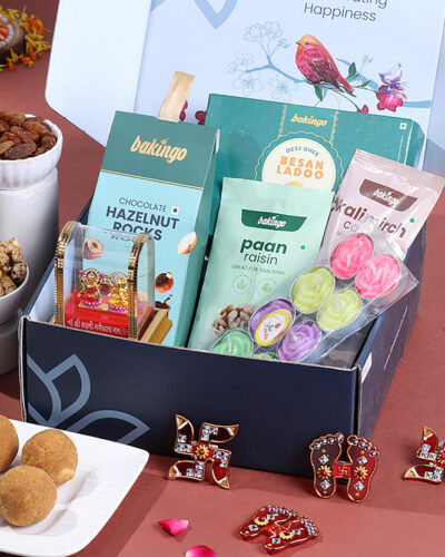 Floweraura Premium Diwali Gift Box of Cookies and Sweets Hamper Paper Gift Box (Multicolor)