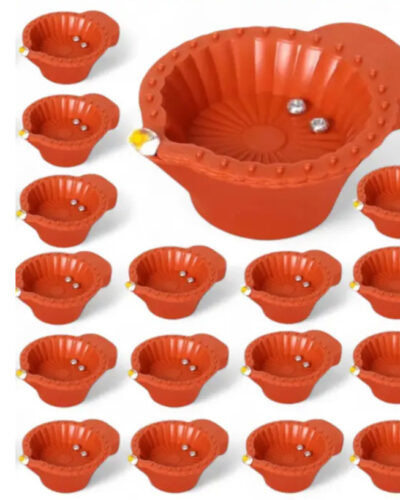 ZURU BUNCH Water Sensor Diya Set pack of 18 Plastic (Pack of 18) Table Diya Set (Height: 1.5 inch)