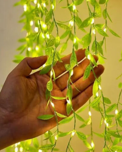 PARTY BREEZE 180 LEDs 4 m Yellow Flickering, Steady Leaf Rice Lights (Pack of 1)