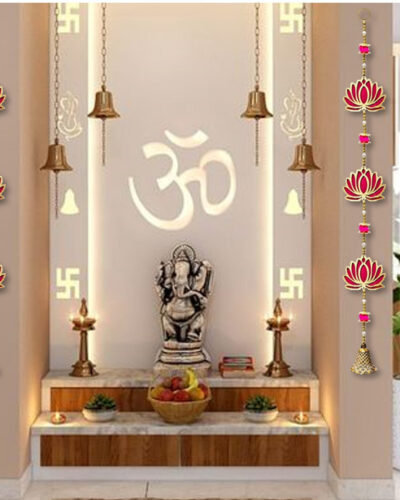 house of common 2 PC Lotus Hangings For Decoration Toran For Door Toran (MDF)