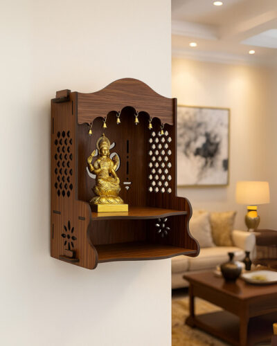 homewey decor Wall Mount Temple ll Pooja Ghar ll Dev Dwar For Home&Office Engineered Wood Home Temple (Height: 38.86, DIY(Do-It-Yourself))