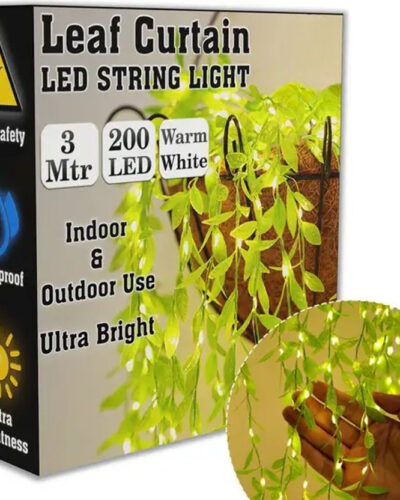 Aubade 200 LEDs 3 m Yellow Flickering, Steady Leaf Rice Lights (Pack of 1)