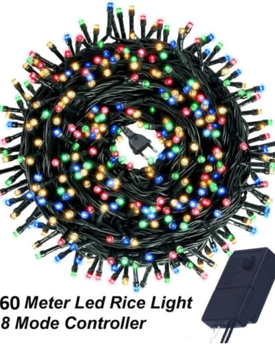 MEKIA 220 LEDs 60 m Multicolor Flickering, Color Changing String Rice Lights (Pack of 1)