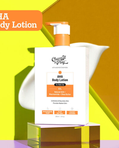Chemist at Play AHA Body Lotion with Niacinamide, Shea Butter | Moisturizer For All Skin Types (236 ml)