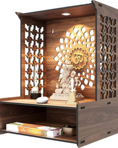 Chitraksh Engineered Wood Hand Crafted Pooja Mandir for Home & Office, Wall Mounted Engineered Wood Home Temple (Height: 39, DIY(Do-It-Yourself))