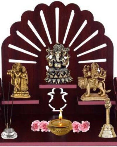 Gojeeva Premium Wooden Temple For Home, Office, Decor_10 Engineered Wood Home Temple (Height: 23, DIY(Do-It-Yourself))