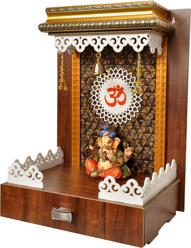 7CR Copper Diamond Solid Wood Home Temple (Height: 51, Pre-assembled)
