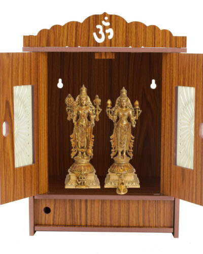 Priyat Wooden Door Temple|Handmade Temple|Temple|Puja mandir|Mandapam|Wood Solid Home| Engineered Wood, Solid Wood Home Temple (Height: 43, DIY(Do-It-Yourself))