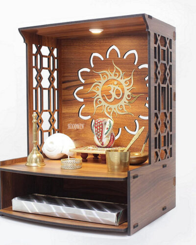 HOODWIN Mangal Pooja Mandir Temple Home Office temple H- 15.5 L- 11.5 W -11 In Engineered Wood Home Temple (Height: 39.5, DIY(Do-It-Yourself))