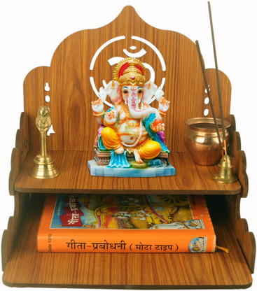 Mohit Enterprises A handcrafted wooden home temple for daily worship, featuring intricate carvings Engineered Wood Home Temple (Height: 26, DIY(Do-It-Yourself))