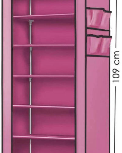 Attache Carbon Steel Collapsible Wardrobe (Finish Color - PINK, DIY(Do-It-Yourself))