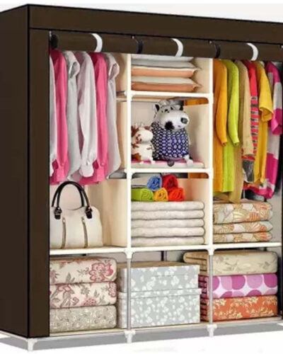 Zofiy Carbon Steel Collapsible Wardrobe (Finish Color - Brown, DIY(Do-It-Yourself))