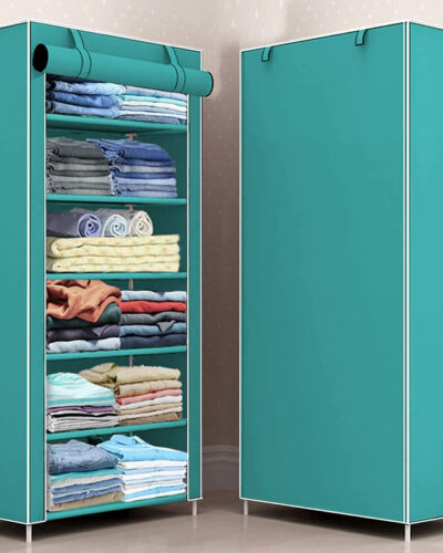 ZENVEXYO PP Collapsible Wardrobe (Finish Color - Sky blue, DIY(Do-It-Yourself))