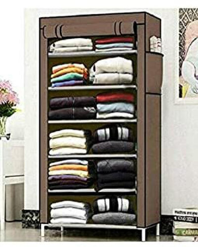 Gallaxy Advance Carbon Steel Collapsible Wardrobe (Finish Color - Brown, DIY(Do-It-Yourself))