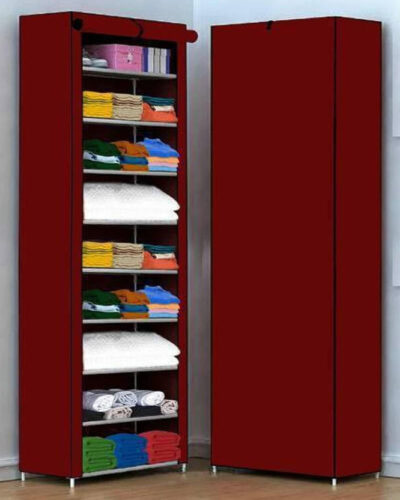 Attache Carbon Steel Collapsible Wardrobe (Finish Color - Maroon, DIY(Do-It-Yourself))