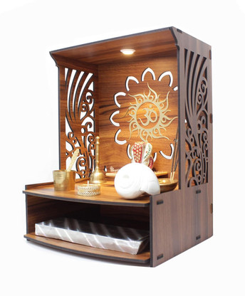 Foxit Beautiful Wooden Pooja Stand Home & Office Puja Mandir,Home tample with Light T2 Metal Home Temple (Height: 40, DIY(Do-It-Yourself))