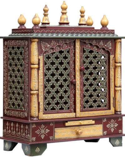 kamdhenu art and craft Mandir Wooden Temple for Home Pooja, Arti Temple for Home and Office Solid Wood Home Temple (Height: 60, DIY(Do-It-Yourself))