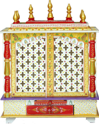 Bhumika (Mandir) Temple for Home Pooja, Aarti Door & Drawer Solid Wood Home Temple (Height: 76.2, DIY(Do-It-Yourself))