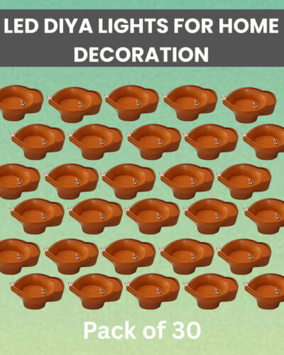 LeafBlu Water Sensor Reusable Led Diyas for Home Decor,Festivals Decoration Diwali Light Plastic (Pack of 30) Table Diya (Height: 2 inch)