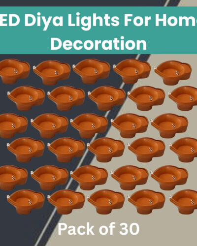 LeafBlu Water Sensor Reusable Led Diyas for Home Decor,Festivals Decoration Diwali Light Plastic (Pack of 30) Table Diya (Height: 2 inch)