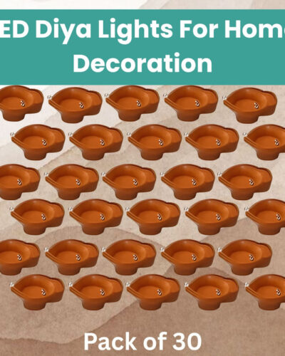 LeafBlu Water Sensor Reusable Led Diyas for Home Decor,Festivals Decoration Diwali Light Plastic (Pack of 30) Table Diya (Height: 2 inch)