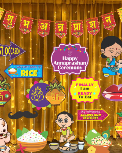 The Decor Queen Multicolor Shubh Annaprashan Decoration Kit 16 Pcs