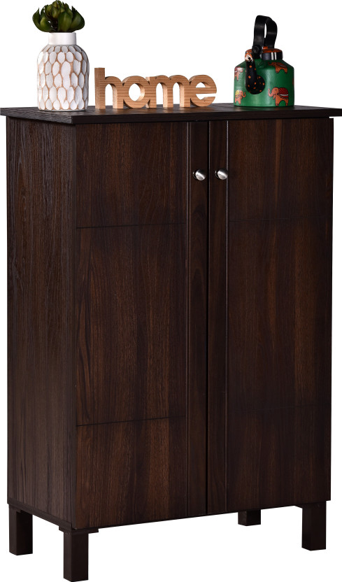 DeckUp Alvo 2-Door Walnut Engineered Wood Shoe Rack (Walnut, 4 Shelves, DIY(Do-It-Yourself))