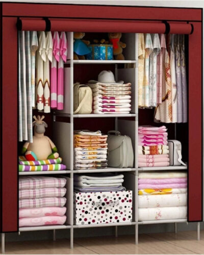 wrt Carbon Steel Collapsible Wardrobe (Finish Color - gry, DIY(Do-It-Yourself))