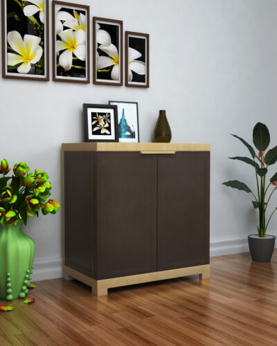Nilkamal Freedom FMS Plastic Cabinet for Multipurpose Storage Solution|Bedroom|Kids Room Plastic Cupboard (Finish Color - Weathered Brown & Biscuit, DIY(Do-It-Yourself))