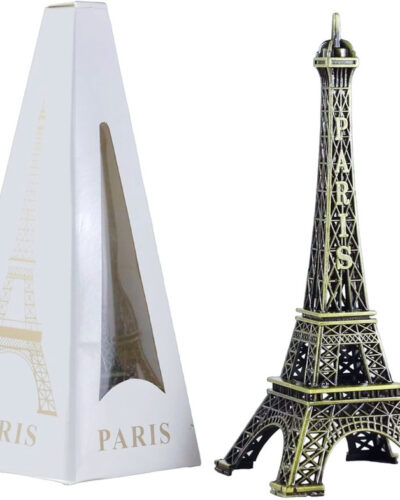 GIFTWA Car Dashboard Decor Eiffel Tower Showpiece for Home & Office Décor Decorative Showpiece - 13 cm (Metal, Gold)