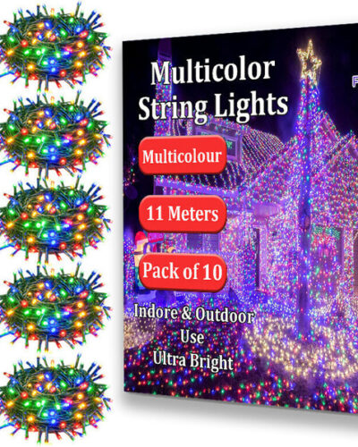 FIZZYTECH 40 LEDs 11 m Multicolor Color Changing String Rice Lights (Pack of 10)