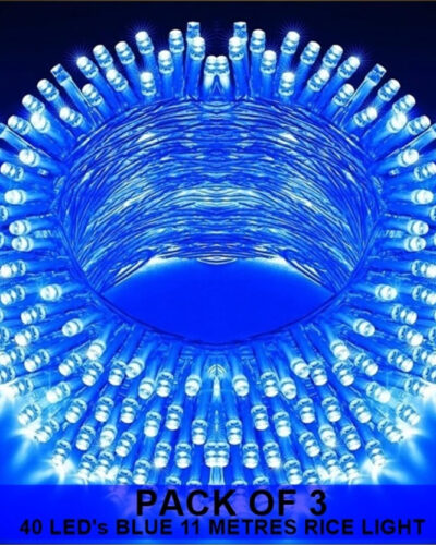 Dreamica 40 LEDs 11 m Blue Steady String Rice Lights (Pack of 3)
