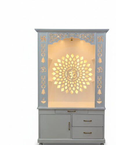 Bharat Furniture Pooja Ghar Classy Ethnic Home Temple Engineered Wood Home Temple (Height: 182, Pre-assembled)