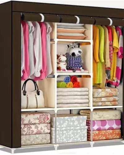 FRESHWIND Carbon Steel Collapsible Wardrobe (Finish Color - Brown, DIY(Do-It-Yourself))