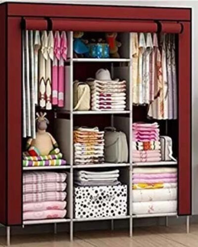 Attache Carbon Steel Collapsible Wardrobe (Finish Color - maroon, DIY(Do-It-Yourself))