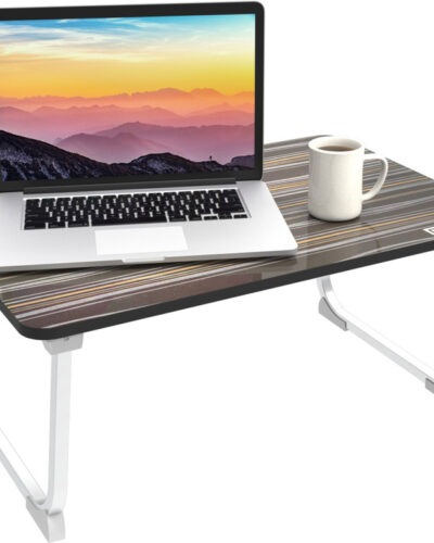 Portronics My Buddy J Wood Portable Laptop Table (Finish Color - Black, Pre Assembled)