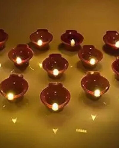 DII Water Sensor Diya Sensor Tea Light Festive Blessings Diwali Diya for Decoration Plastic (Pack of 6) Table Diya Set (Height: 4 inch)