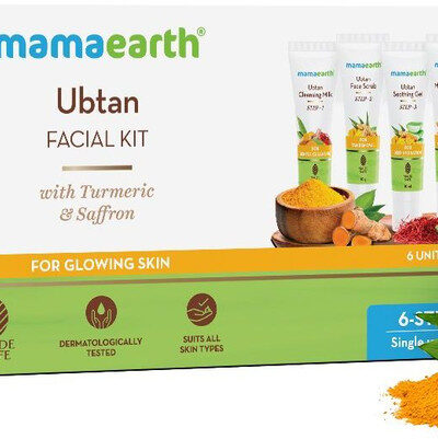 Mamaearth Ubtan Facial Kit With Turmeric & Saffron For Glowing Skin (60 g)