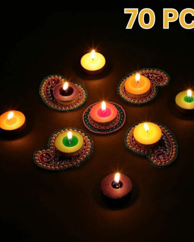 TruVeli Tealight Diya Candles Set For festive season, weddings and special events Stainless Steel (Pack of 70) Table Diya Set (Height: 0.75 inch)