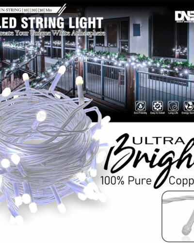 Daily Needs Shop 74 LEDs 10 m White Steady String Rice Lights (Pack of 1)