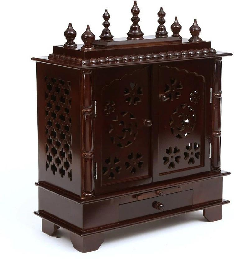 FurniGully (Mandir) Temple for Home Pooja, Arti Solid Wood Home Temple (Height: 76, Pre-assembled)
