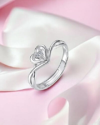 Valentine Gift Couple Ring for lovers Valentine Special King Queen Couple Ring Alloy Cubic Zirconia Platinum Plated Ring